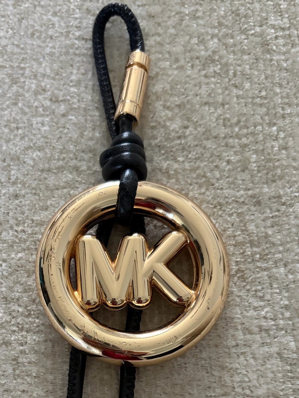 Michael Kors Gold and Black MK Pop Leather Charm - Picture 3 of 7